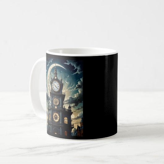 Mug Gothique Moonlit Clocktower Art Tee (Devant gauche)