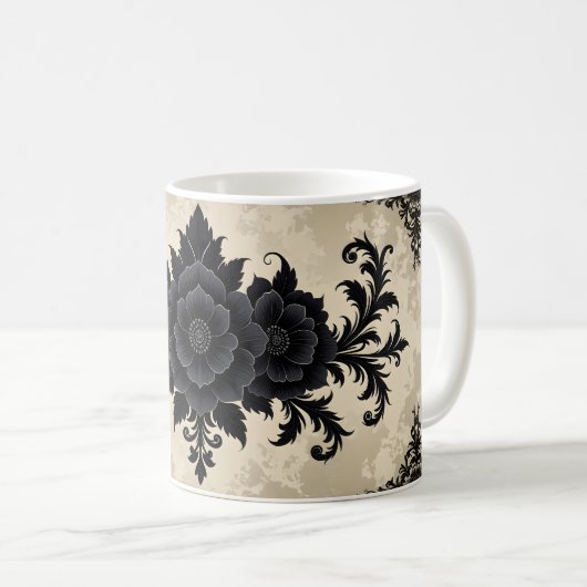 Mug Gothique noir Damas (Devant droit)