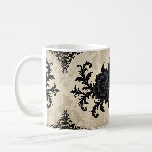 Mug Gothique noir Damas (Gauche)