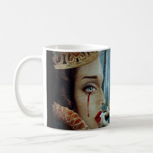 Mug Gothique Surréaliste Unique Collage Triste Reine d (Gauche)