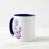 Mug Gothique Violet et Serpent bleu et Crâne Art foncé (Devant gauche)