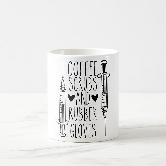 Mug Gousses De Café Et Gants En Caoutchouc