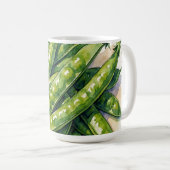 Mug Gousses de pois à l'aquarelle (Devant droit)