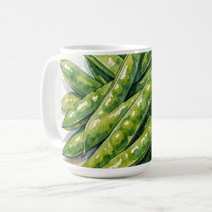 Mug Gousses de pois à l'aquarelle