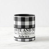 Mug Goûtez Et Voyez Que L'Éternel est bon, noir & blan (Centre)