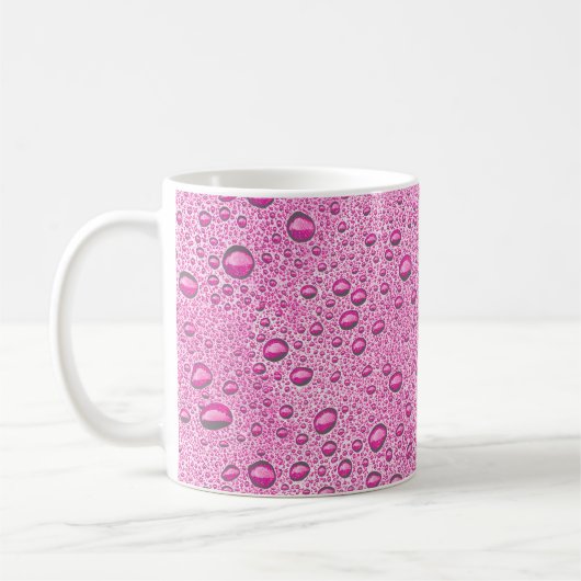 Mug gouttelettes d'eau roses chaudes (Gauche)