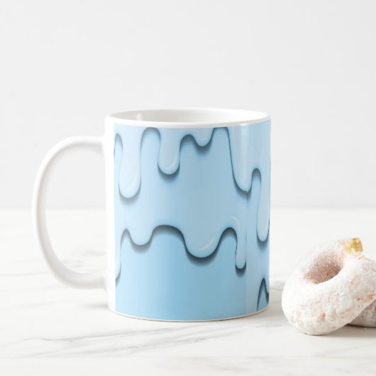 Mug gouttes de liquide bleu (Avec donut)