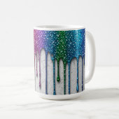 Mug Gouttes de peinture arc-en-ciel vibrant (Devant droit)