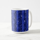 Mug gouttes de pluie sur le métal bleu (Devant droit)