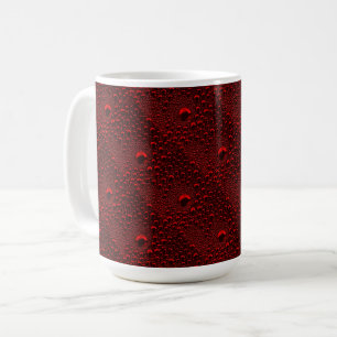 Mug Gouttes d'eau sur métal cramoisi