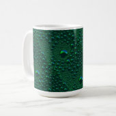 Mug Gouttes d'eau sur métal vert (Devant gauche)