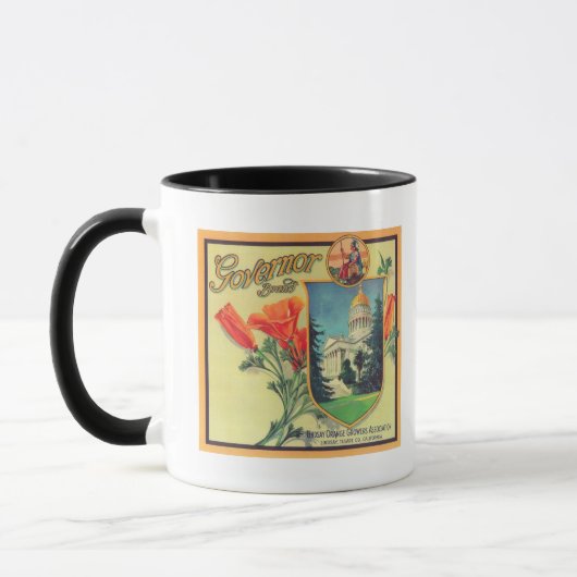Mug Gouverneur Orange LabelLindsay, CA (Gauche)