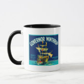 Mug Gouverneur Winthrop Apple Étiquette (bleu) - Yakim (Gauche)