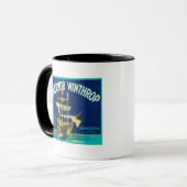 Mug Gouverneur Winthrop Apple Étiquette (bleu) - Yakim (Devant gauche)