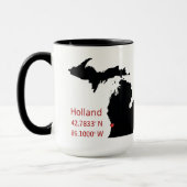 Mug GPS Coordinates of Holland Michigan (Gauche)