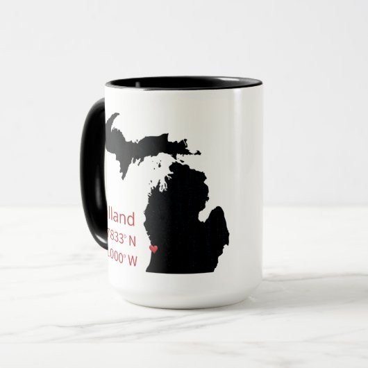 Mug GPS Coordinates of Holland Michigan (Devant gauche)