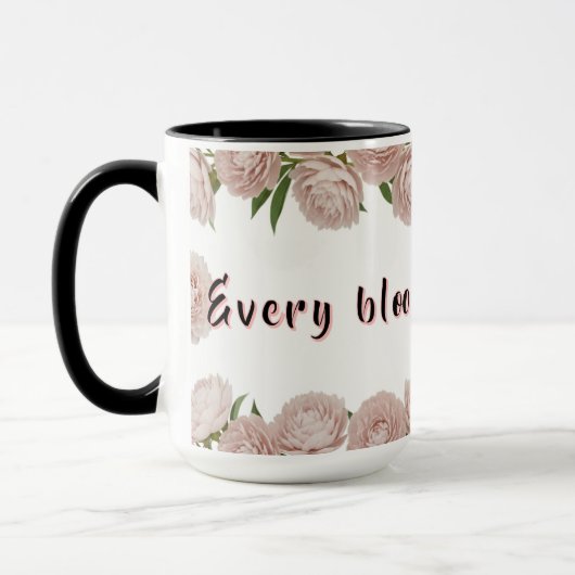 Mug Grâce élégante de pivoine, art floral (Gauche)