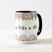 Mug Grâce élégante de pivoine, art floral (Devant droit)
