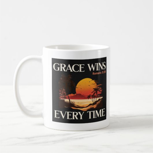 Mug Grace gagne à chaque fois - ROMAINS 5:20 (Gauche)