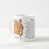 Mug Grâce, origine, signification et la crête sur une (Devant gauche)