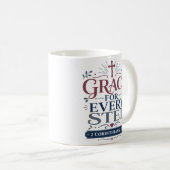 Mug Grâce pour chaque pas Citation de l'Écriture du ma (Devant droit)