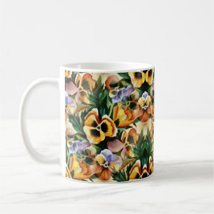 Mug Graceful Stylish Superbes Pansies de Motif Vintage