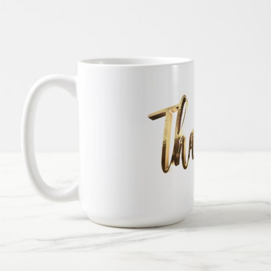 Mug Grâces Elegant Faux Gold Script Thanksgiving (Gauche)