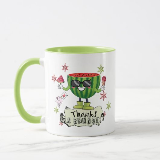Mug Gracias con sandía divertida (Gauche)
