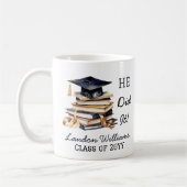 Mug Grad Casquette et livres Diplôme Il l'a fait (Gauche)