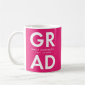 Mug Grad Grad Hot Pink Graduation (Gauche)