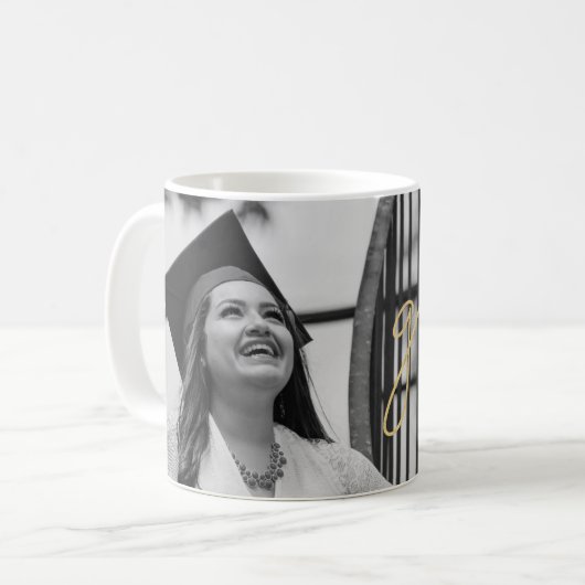 Mug Grad manuscrite en or photo (Devant gauche)