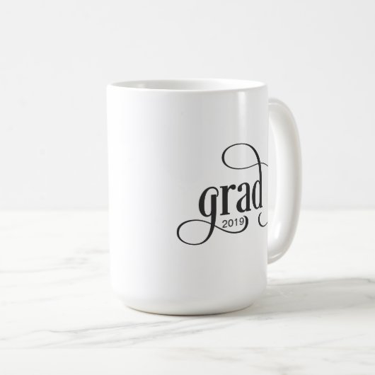 Mug Grad Moderne Typographie Script Année (Devant droit)