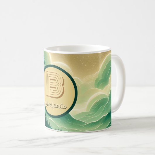 Mug Gradient Emerald Kelly Parties scintillant verte M (Devant droit)