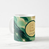 Mug Gradient Emerald Kelly Parties scintillant verte M (Devant gauche)