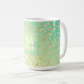 Mug Gradient Empreinte de léopard d'or moderne (Devant droit)