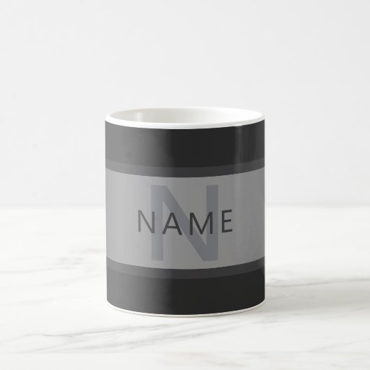Mug Gradient gris foncé moderne Nom ou raison sociale (Centre)
