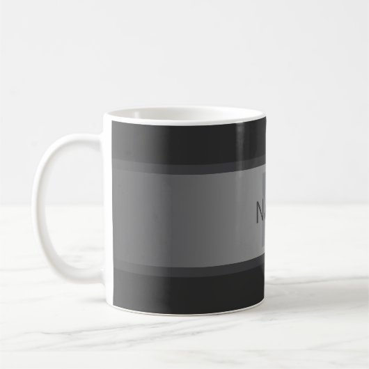Mug Gradient gris foncé moderne Nom ou raison sociale (Gauche)