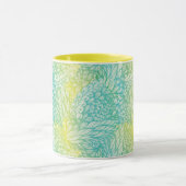 Mug Gradient jaune et bleu vintage floral (Centre)