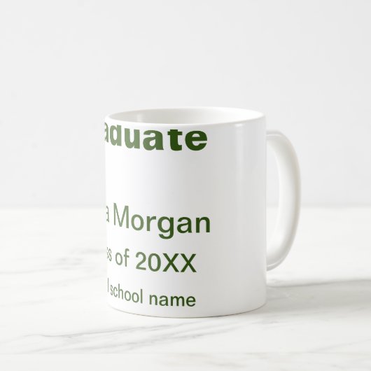 Mug Graduate ajouter nom classe de nom de l'école de 2 (Devant droit)