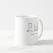 Mug Graduate Grey Noir Nom PhD (Devant droit)