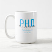 Mug Graduate Keepsaké bleu Noir Nom PhD (Gauche)