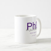 Mug Graduate Keepsaké noir pourpre Nom PhD Graduation (Devant droit)