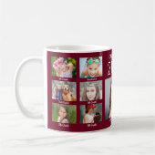Mug Graduate Photo Collage Burgundy Graduation (Gauche)