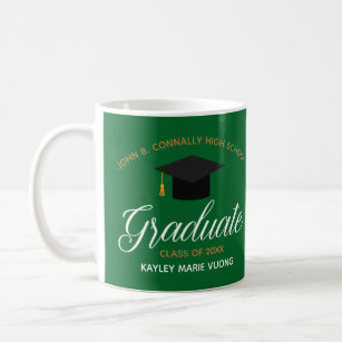 Mug Graduate verte de la classe sur mesure de 2024 Gra