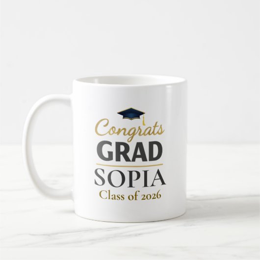 Mug Graduation 2026 Personalized Congrats Grad (Gauche)