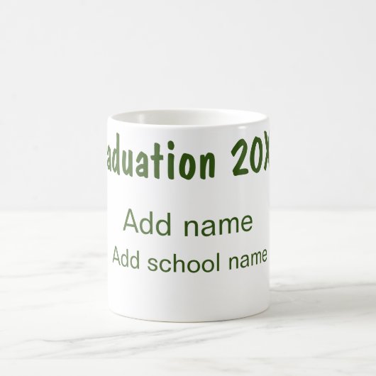 Mug Graduation 20XX ajouter nom année école vert moder (Centre)