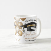 Mug Graduation de Casquette noir et or 2022 (Devant droit)