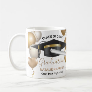 Mug Graduation de Casquette noir et or 2022