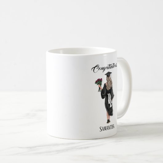 Mug Graduation de l'aquarelle personnalisée (3) (Devant droit)