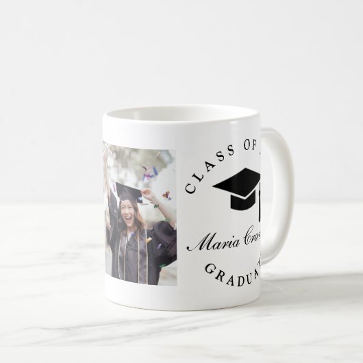 Mug Graduation de script classique avec image (Devant droit)